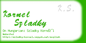 kornel szladky business card